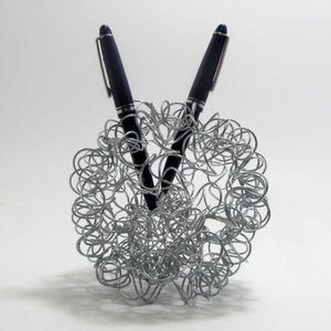 Metal Wire Ball Pen Pencil Utensil Holder/Organizer “Orbanizer”